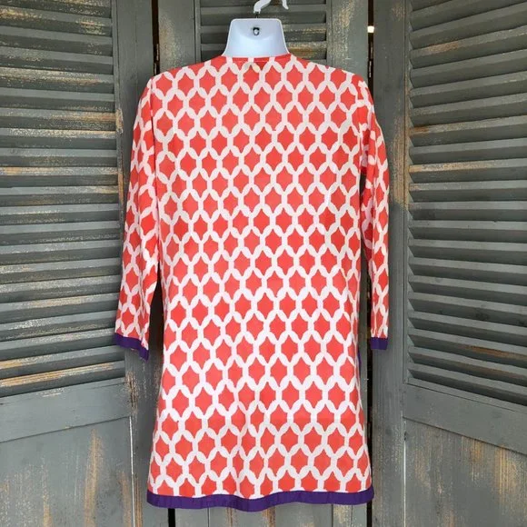 Roberta Roller Rabbit For Piperlime Kurta With Border Tunic Top Sz XS - Picture 9 of 12